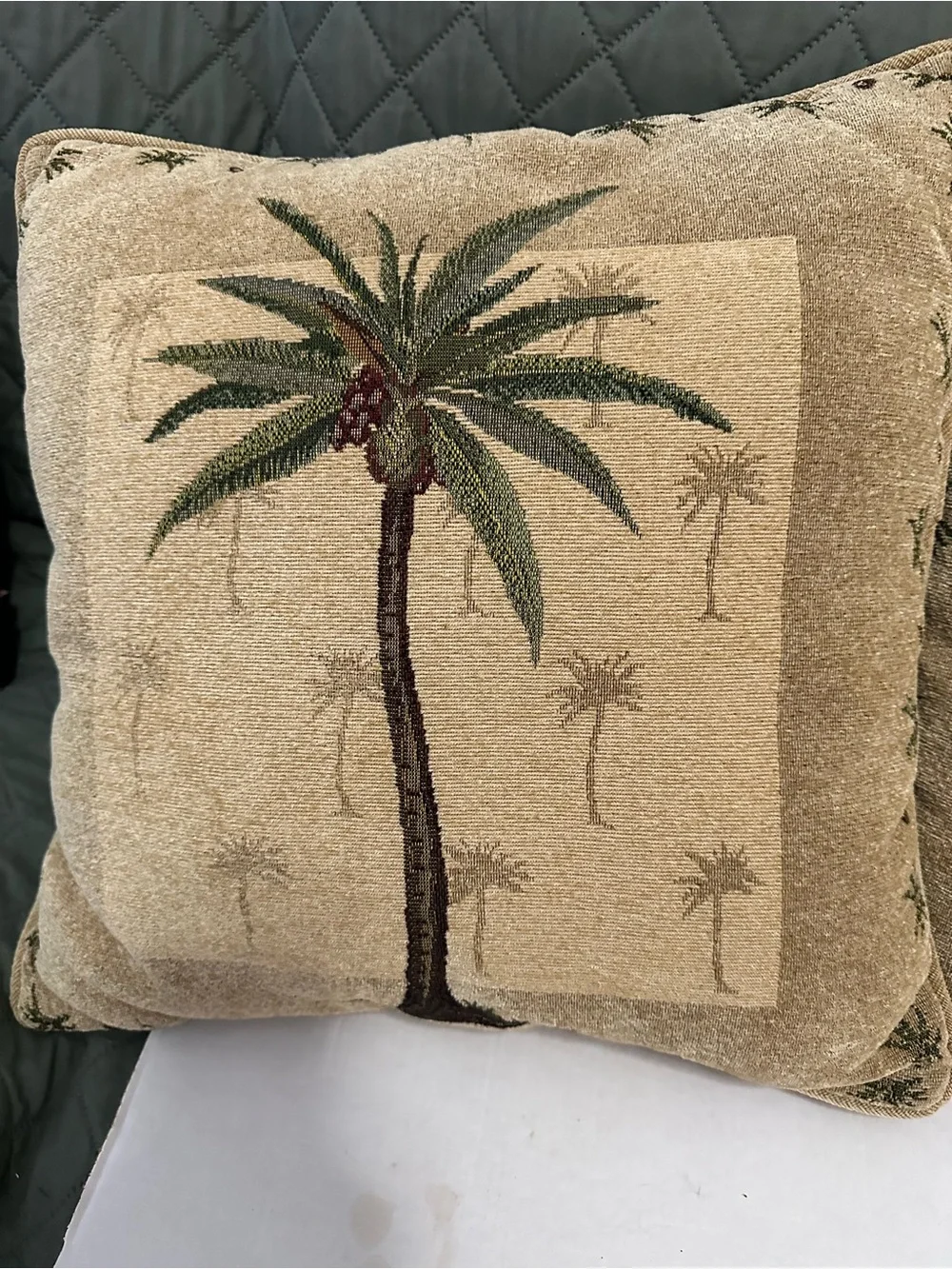 Set of 2 Tropical Palm Tree Tapestry Throw Pillows Coastal Beach Tropical Decor